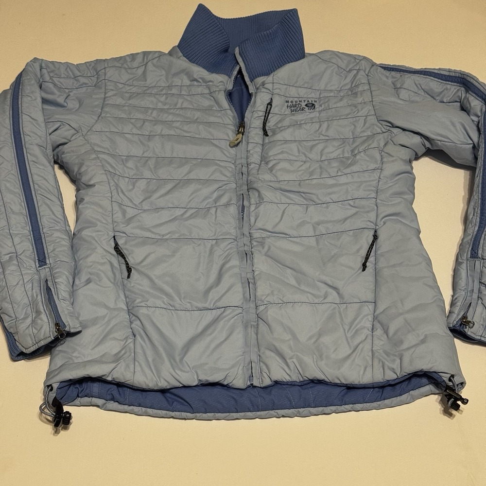 Women's Medium Mountain Hard Wear Reversible Quilted Puffer Coat Blue Ski
